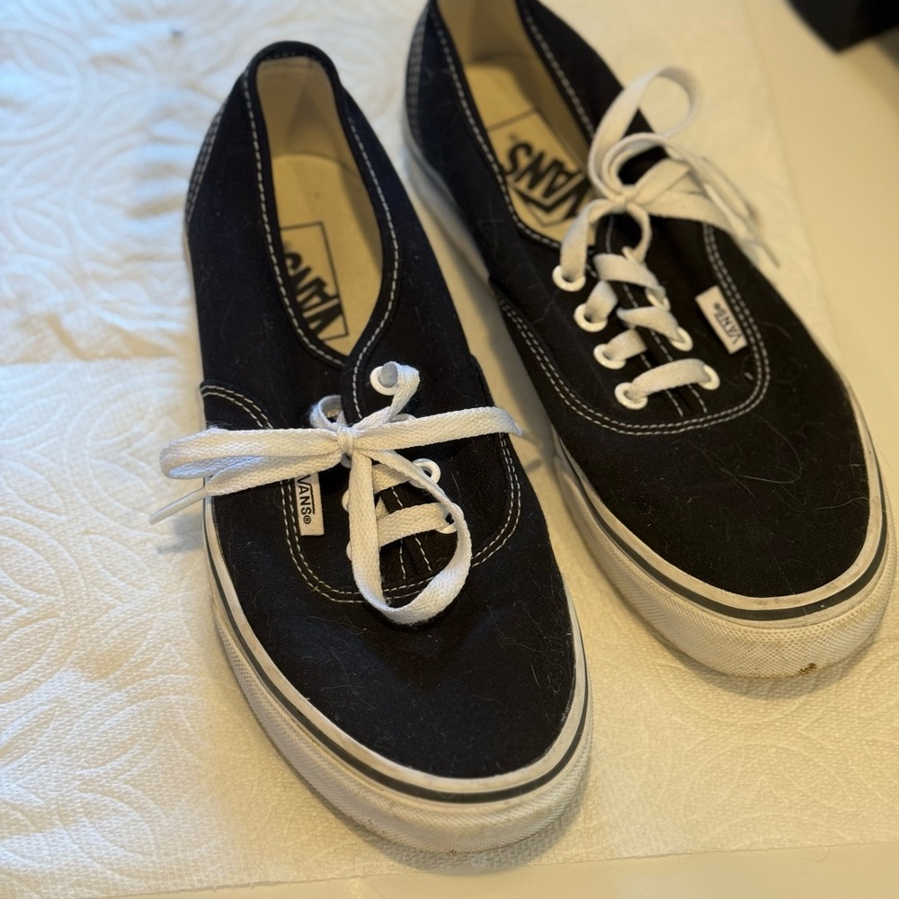 Vans Classic Black and White Lace-Up Shoes